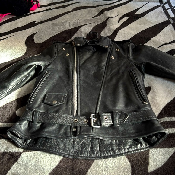 Leather Biker Jacket - Picture 1 of 12